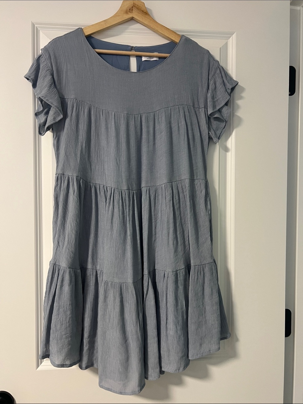 Bluivy Light Blue Tiered Mini Dress